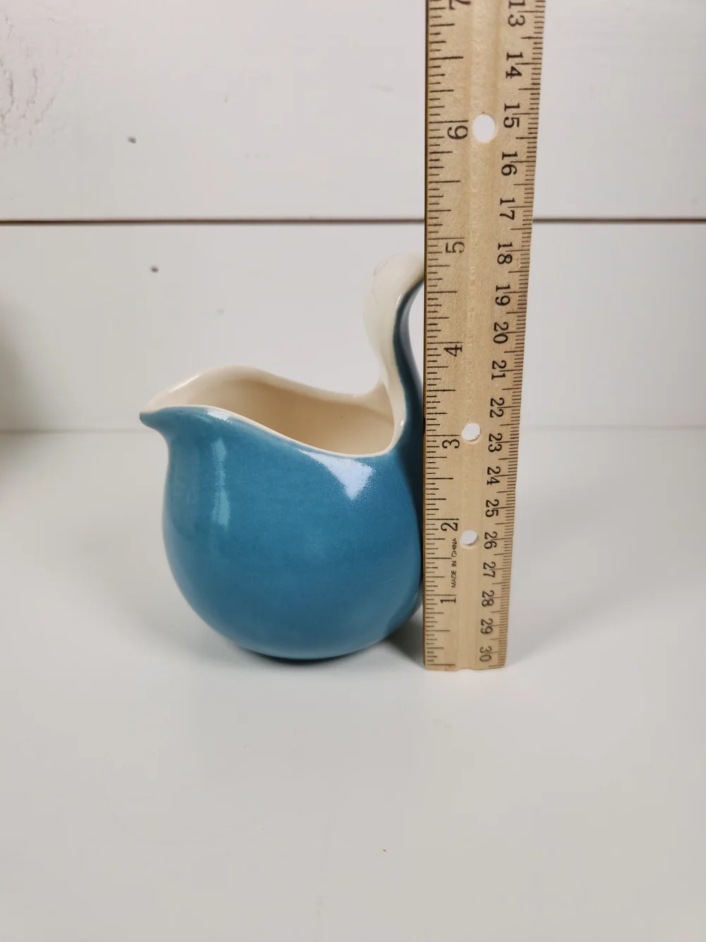 Eva Zeisel Red Wing Pottery Town and Country Blue & White Creamer | 1940s